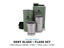 Carica l'immagine nel visualizzatore di Gallery, STANLEY ADVENTURE - PRE-PARTY SHOT GLASS + FLASK SET 6 pz Hammertone Green