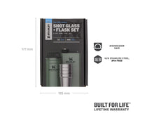 Carica l'immagine nel visualizzatore di Gallery, STANLEY ADVENTURE - PRE-PARTY SHOT GLASS + FLASK SET 6 pz Hammertone Green