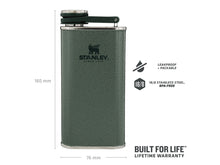 Carica l'immagine nel visualizzatore di Gallery, STANLEY ADVENTURE - CLASSIC EASY-FILL WIDE MOUTH FLASK 8oz /230ml Hammertone Green