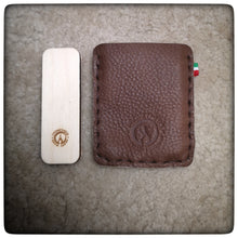 Load image into Gallery viewer, Pocket razor strop and Pouch for DC4 Fällkniven® Sharpening Stone