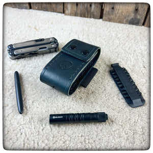 NEW LEATHERMAN® ARC  DeLuxe Leather Sheath 4.5" (Pockets for Bits,Extender & Flashlight ) [ 2 Elastic Bands ]