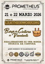 Laden Sie das Bild in den Galerie-Viewer, CORSO DI LAVORAZIONE DEL CUOIO : LA BORSA DA CINTURA DEL VIANDANTE