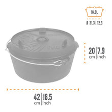 Cargar imagen en el visor de la galería, Petromax DUTCH OVEN FT12 CON BASE PIATTA