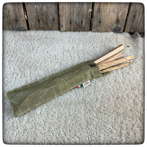 OILSKIN / WAXED CANVAS BAG FOR FATWOOD / TENT PEGS