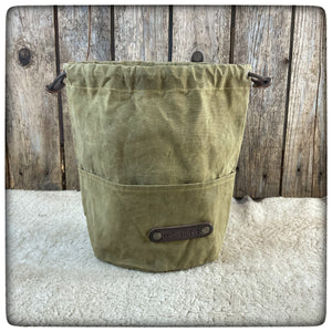 OILSKIN / WAXED CANVAS Bag DeLuxe M40 / M44 Svedish Mess kit with pockets