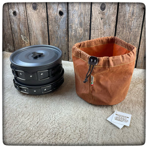 OILSKIN / WAXED CANVAS bag for Camping Cookware set