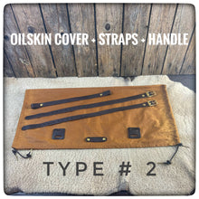 Load image into Gallery viewer, LARGE- OILSKIN / WAXED Canvas Bedroll Cover - ( Mod. Close End )