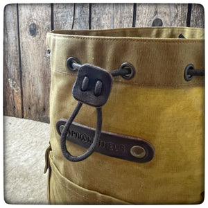 OILSKIN / WAXED CANVAS Pot Bag DeLuxe - Round # 21cm / 8 inches - with pockets