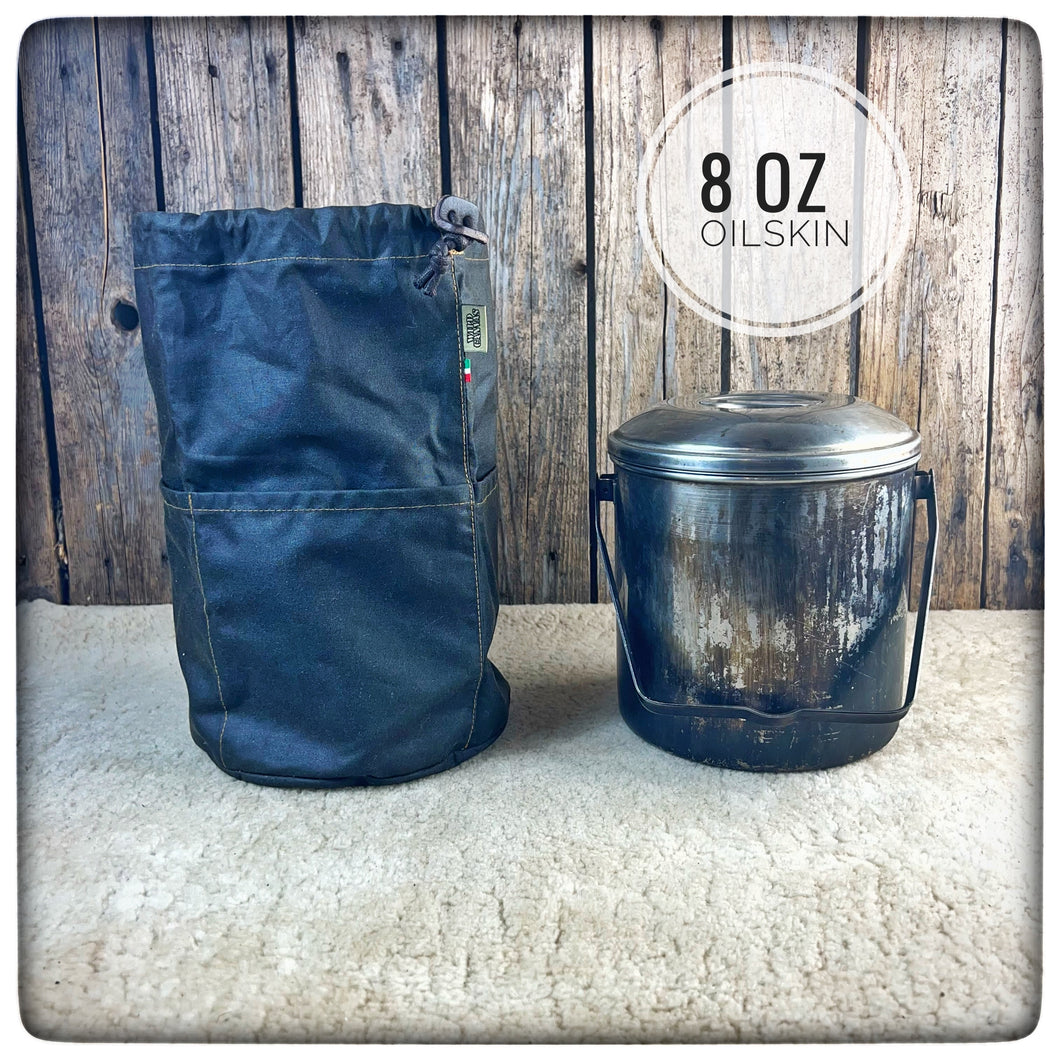 16cm OILSKIN / WAXED CANVAS Bag for Zebra Billy Pot