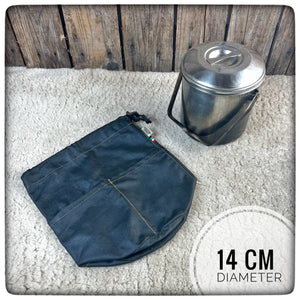 14cm OILSKIN / WAXED CANVAS Bag for Zebra Billy Pot