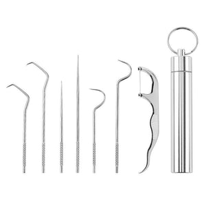 PORTABLE STAINLESS STEEL METAL TOOTHPICK SET
